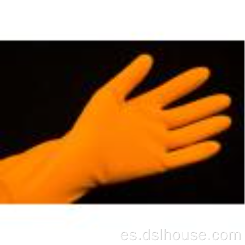 Guantes De Goma Domésticos Naranja Con Spray Flocado